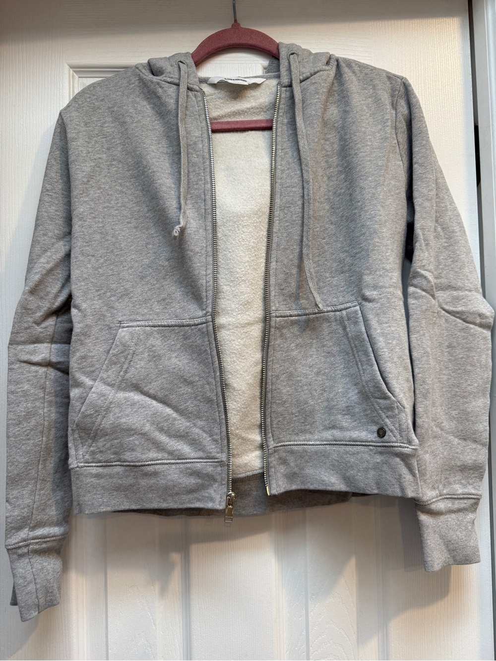 Zadig & Voltaire Light Gray Zip Up Hoodie